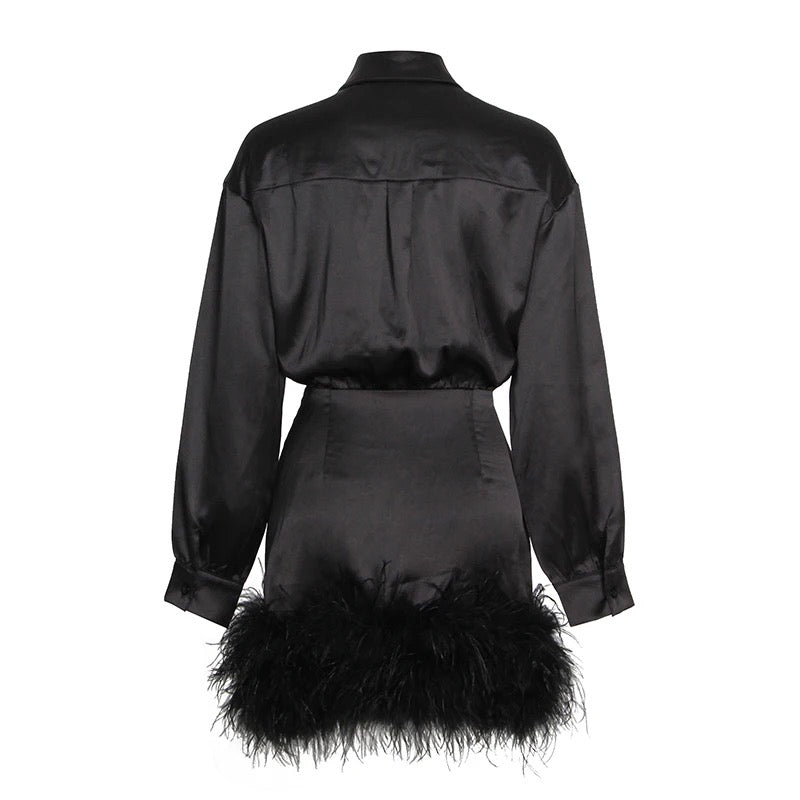 Evening Black Feather Dress